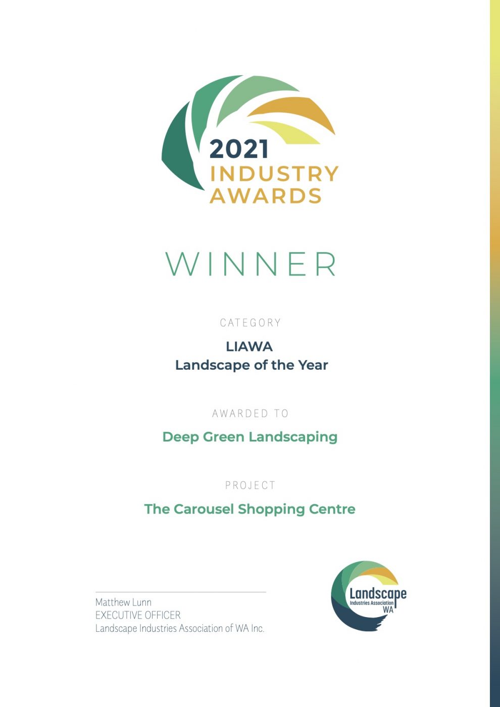 2021 Industry Award Winner for Landscape of the year